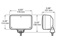 Peterson - Peterson V504HF 4" x 6" Rectangular Flood Beam Tractor Work Light 55W Halogen - Image 2