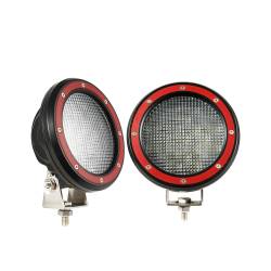 Black Horse Off Road - Black Horse PL9251FRKT 5Pc 3" Round Flood Red Trim Ring Universal - Image 1