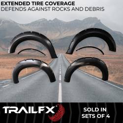 TrailFX - TrailFX TFF3002S Pocket Style Fender Flare Set Black Smooth Paintable Finish - Image 2