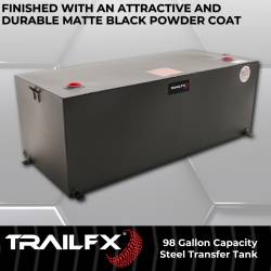 TrailFX - TrailFX 21098SB Liquid Transfer Tank 98 Gal 25x60x21" Black Steel Lockable Cap - Image 3