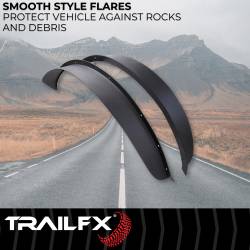 TrailFX - TrailFX BR006T Matte Black Flat Fender Flares 4.5" Tire Coverage Bolt-On Pair - Image 2