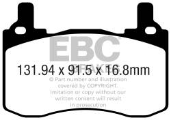 EBC Brakes - EBC Brakes DP42357R Yellowstuff Street & Track Brake Pads for G70 Stinger - Image 1