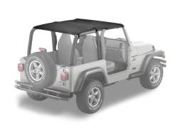 Bestop 52530-15 Strapless Safari Extended Bikini Top Black for 97-02 Wrangler TJ