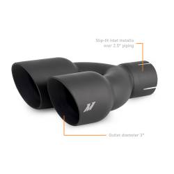 Mishimoto - Mishimoto MMEXH-TIP-FSTBK Mishimoto Dual OffExhaust Tips 2.5" Inlet 3" Outlet - Image 2