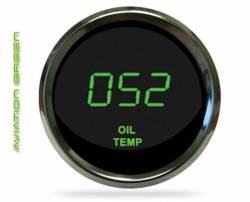 Intellitronix - Intellitronix MS9108G LED Digital Oil Temp Gauge 2-1/16" 50 To 350 Chrome Green - Image 1
