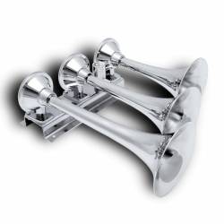 Trigger Horns - Trigger Horns TRGH171 Kaos Horizontal 3 Trumpet Train Horn w/Valve - Image 1