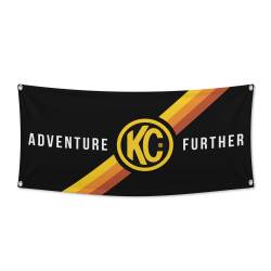 KC Hilites - KC HiLiTES 99021 Banner 36x72 Adventure Further Logo Black Yellow - Image 1
