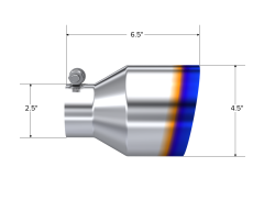 MBRP Exhaust - MBRP Exhaust T5191BE Tip 4.5" OD Out 2.5" ID 6.5" Length Single Wall BE T304 - Image 2