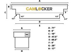 CamLocker - CamLocker KS71UNMB 71" King Size Tool Box Univ Notch 6.5" x 5" Up Matte Black - Image 2