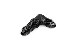 HPS Performance - HPS AN833-4 -4AN Male To Male Bulkhead Adapter Aluminum Black 90-DEGree - Image 1