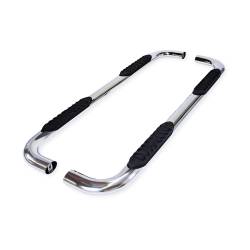 TrailFX - TrailFX A1011S 4" Oval Nerf Bar Polished SS Side Steps w/Pads & End Caps - Image 1