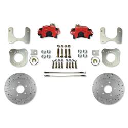 Leed Brakes - Leed Brakes RRC0014X Rear Disc Brake Kit w/Drilled Rotors & Red Calipers - Image 1