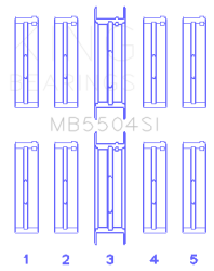 King Engine Bearings - King Bearings MB5504SI Main Bearing Set for Ford V8 351CI 5.8L 400CI 6.6L 16V - Image 2