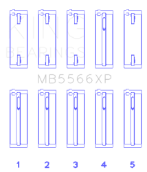 King Engine Bearings - King Bearings MB5566XP Main Bearing Set for Audi/VW ABL - Image 2