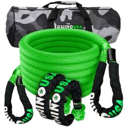 Rhino USA - Rhino USA RG-KRKIT78X30-GRN 7/8"x30' Kinetic Recovery Kit w/Soft Shackles Green - Image 1