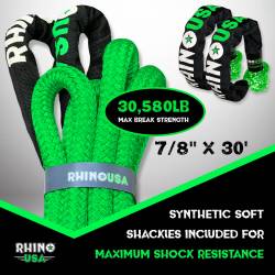 Rhino USA - Rhino USA RG-KRKIT78X30-GRN 7/8"x30' Kinetic Recovery Kit w/Soft Shackles Green - Image 2