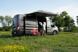 Moon Fab - Moon Fab HG-MSO-SHDOR-SB MoonShade Sun Shade Canopy 9'x7' Truck Van Awning Gray - Image 4