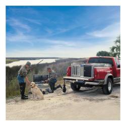 UWS - Bright Aluminum 48" x 48" Double-Door Dog Box w/Full Enclosure & Storage - Image 3