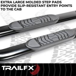 TrailFX - TrailFX A7067B 5" Oval Bent Side Bars Black Steel Rocker Panel Mount - Image 2