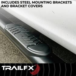 TrailFX - TrailFX A7086B 5" Oval Bent Nerf Bars Black Steel w/Step Pads - Image 2