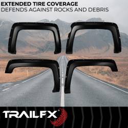 TrailFX - TrailFX TFC3004S Pocket Style Fender Flare Set Black Smooth Paintable Finish - Image 2