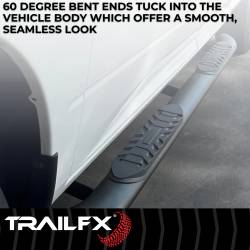 TrailFX - TrailFX A1001B Nerf Bar 4" Oval Side Steps Black Steel Rocker Mount - Image 2