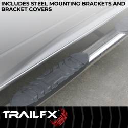 TrailFX - TrailFX A1002S Nerf Bar 4" Oval Side Steps Polished SS Rocker Mount - Image 2