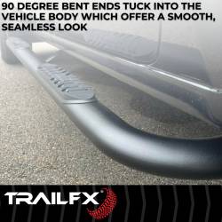 TrailFX - TrailFX A1013B 4" Oval Nerf Bar Black Steel Side Steps w/Pads & End Caps - Image 2
