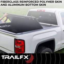TrailFX - TrailFX TFX1529 Hard Tri-Fold Tonneau Cover Low Profile Lockable Black FRP - Image 2
