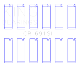King Engine Bearings - King Bearings CR 691SI Connecting Rod Bering Set for Ford V6 183. - Image 2