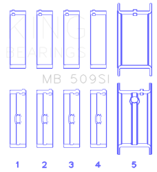 King Engine Bearings - King Bearings MB 509SI MAIN Bearing SET for CHEVROLET 400 - Image 2