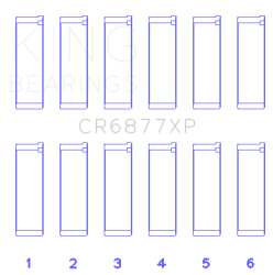 King Engine Bearings - King Bearings CR6877XP CONNECTING Rod Bearing SET for BMW S54B32 3.2L - Image 2