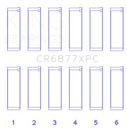 King Engine Bearings - King Bearings CR6877XPC CONNECTING Rod Bearing SET for BMW S54B32 3.2L - Image 2