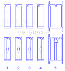 King Engine Bearings - King Bearings MB 509XPC 010 MAIN Bearing SET for CHEVROLET 400 V8 - Image 2