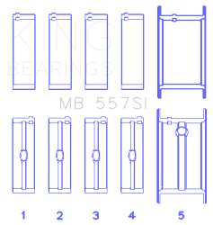 King Engine Bearings - King Bearings MB 557SISTDX Main Bearing Set for GM 262 267 302 307 327 350 - Image 2