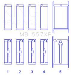 King Engine Bearings - King Bearings MB 557XP 010 MAIN Bearing SET for GM 262 267 302 307 327 350 - Image 2