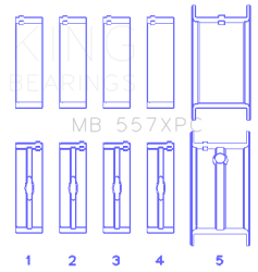 King Engine Bearings - King Bearings MB 557XPC 010 MAIN Bearing SET for GM 262 267 302 307 327 350 - Image 2