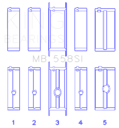King Engine Bearings - King Bearings MB 558SI 010 Main Bearing Set for Chrysler 273 301 313 318 340 - Image 2