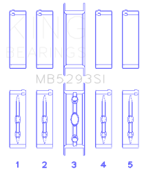 King Engine Bearings - King Bearings MB5293SI MAIN Bearing SET for GM VORTEC/LS-SERIES GEN III IV - Image 2