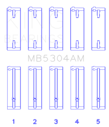 King Engine Bearings - King Bearings MB5304AM MAIN Bearing SET for MAZDA B6 B6-T ZM B3 B5 - Image 2