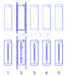 King Engine Bearings - King Bearings MB5413CP 010 Main Bearing Set for GM 134 - Image 2