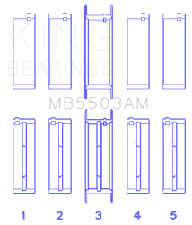 King Engine Bearings - King Bearings MB5503AM 010 Main Bearing Set for Ford V8 351CI 5.8L 16V - Image 2