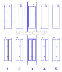 King Engine Bearings - King Bearings MB5503XP STDX MAIN Bearing SET for FORD V8 351CI 5.8L 16V - Image 2