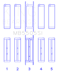 King Engine Bearings - King Bearings MB5505SI 010 Main Bearing for Ford V8 351CI 5.8L 400CI 6.6L 16V - Image 2