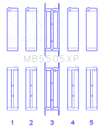 King Engine Bearings - King Bearings MB5505XP MAIN Bearing Set for FORD V8 351CI 5.8L 400CI 6.6L 16V - Image 2