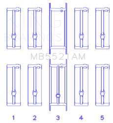 King Engine Bearings - King Bearings MB5521AM Main Bearing Set for Chrysler 2.2 - Image 2
