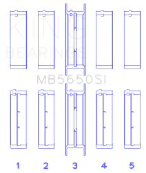 King Engine Bearings - King Bearings MB5650SI Main Bearing Set for Ford 370 429 460 16V OHV - Image 2