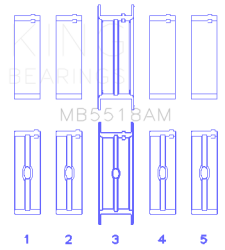 King Engine Bearings - King Bearings MB5518AM Main Bearing Set for AMC/Jeep 390 401 - Image 2