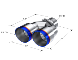MBRP Exhaust - MBRP Exhaust T5170BE 2.5" Inlet Exhaust Tip T304 Stainless Steel Burnt End - Image 2