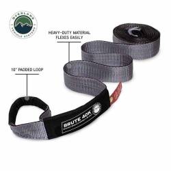 Overland Vehicle Systems - Overland Vehicle Systems 19099916 Tow Strap 4" x 30' Gry w/Blk End & Storage Bag - Image 2